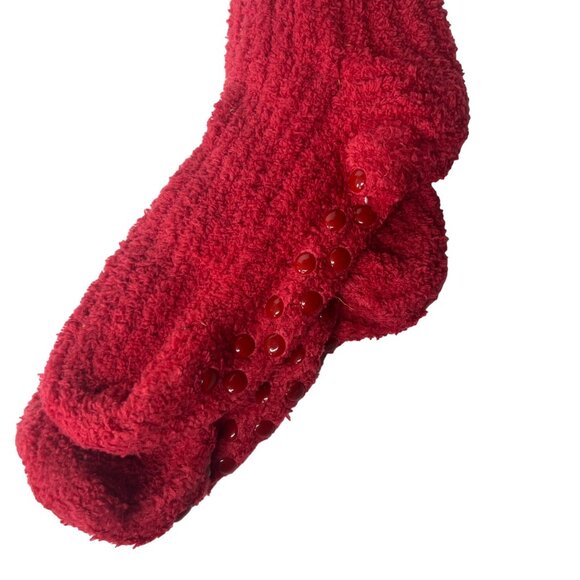 West Loop Snuggly Slipper Socks Womens OS Red New Non Skid - Picture 6 of 6